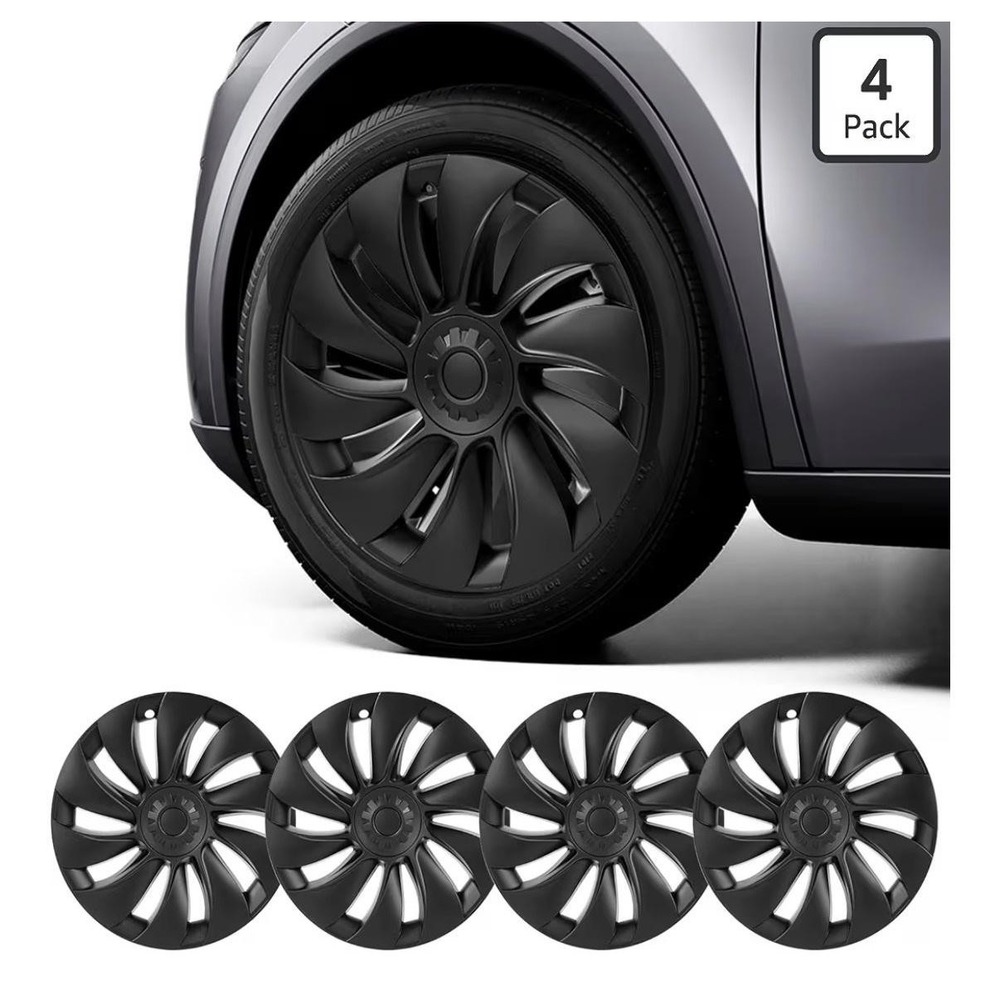 Tesla Model Y‎ 19 Inch Wheel Covers Hubcaps Set Of 4 Matte Black Promrmr Juniper